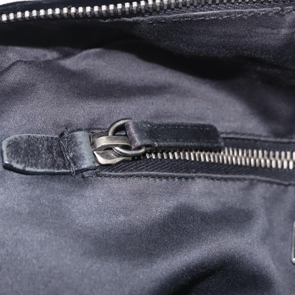PRADA Hand Bag Velor Black Silver Auth BA15923V