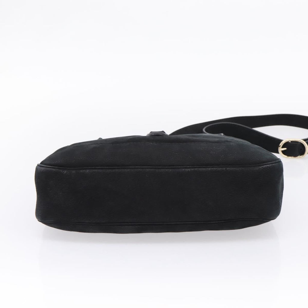 GUCCI New Jackie Shoulder Bag Leather Black Gold 277520 Auth BA15959V