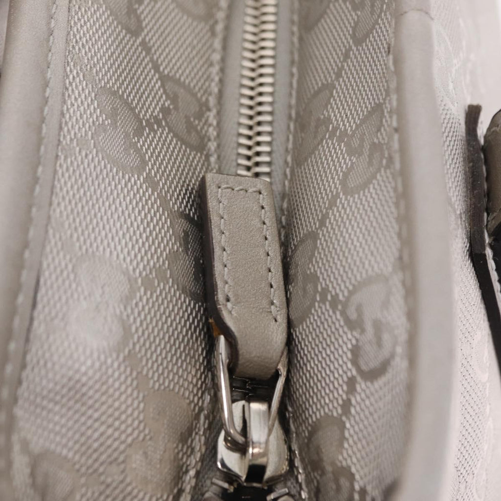 GUCCI GG Implementation Hand Bag PVC Silver 211138 Auth BA16353