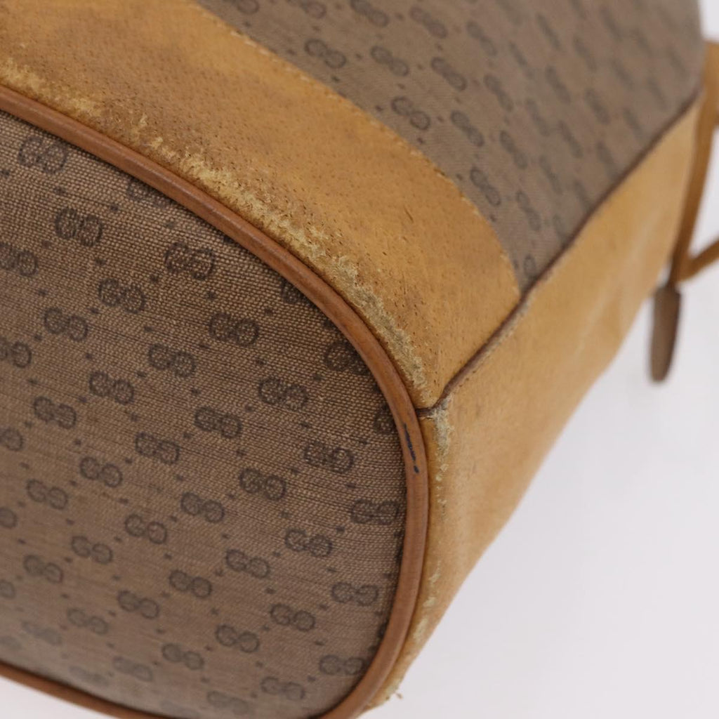 GUCCI Micro GG Supreme Shoulder Bag PVC Beige Gold 001 084 0850 Auth BA16402