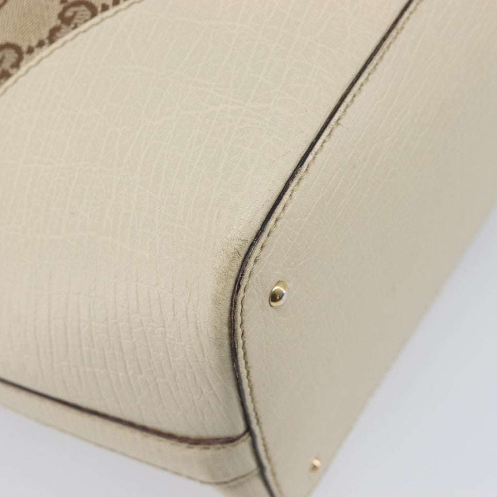 GUCCI GG Canvas Horsebit Sherry Line Tote Bag Beige Gold 137385 Auth BA16410