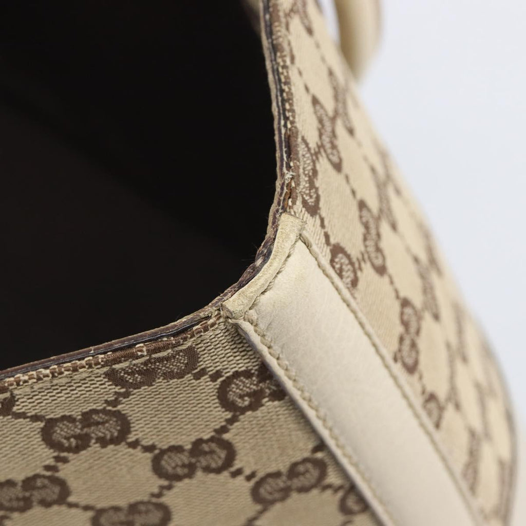 GUCCI GG Canvas Horsebit Sherry Line Tote Bag Beige Gold 137385 Auth BA16410