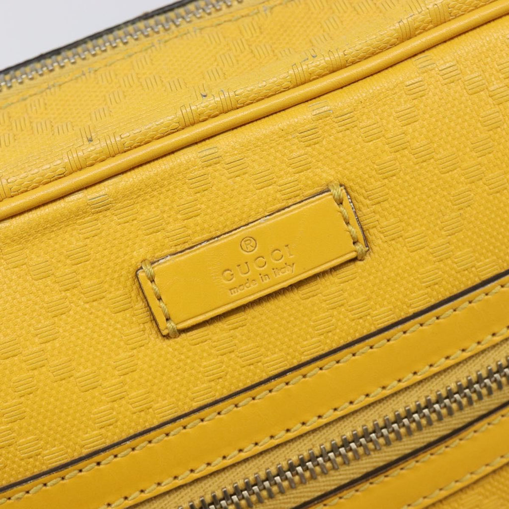 GUCCI Diamante Shoulder Bag Leather Yellow Gold 201448 Auth BA16419A