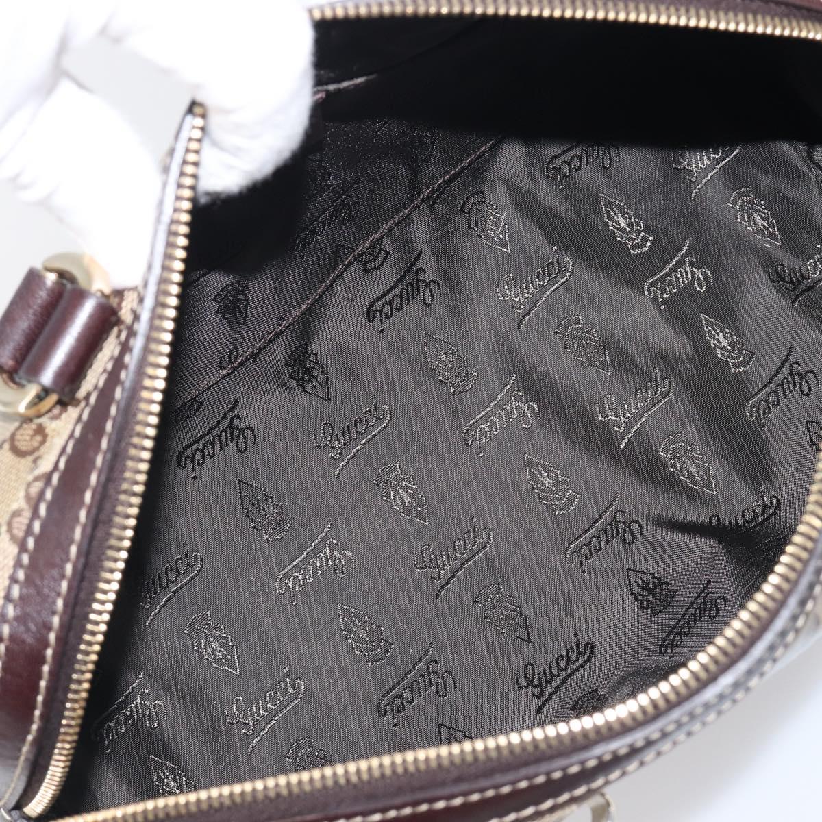 GUCCI GG Crystal Hand Bag Coated Canvas Beige Gold Tone 181485 Auth BA16517