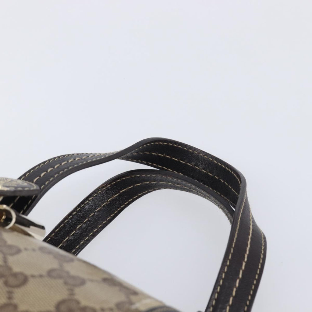 GUCCI GG Crystal Hand Bag Coated Canvas Beige Gold Tone 181485 Auth BA16517