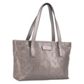 GUCCI GG Implementation Tote Bag PVC Leather Silver 211138 Auth BA16629A