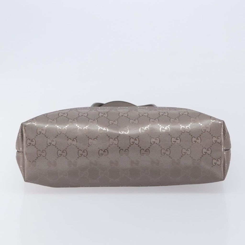 GUCCI GG Implementation Tote Bag PVC Leather Silver 211138 Auth BA16629A
