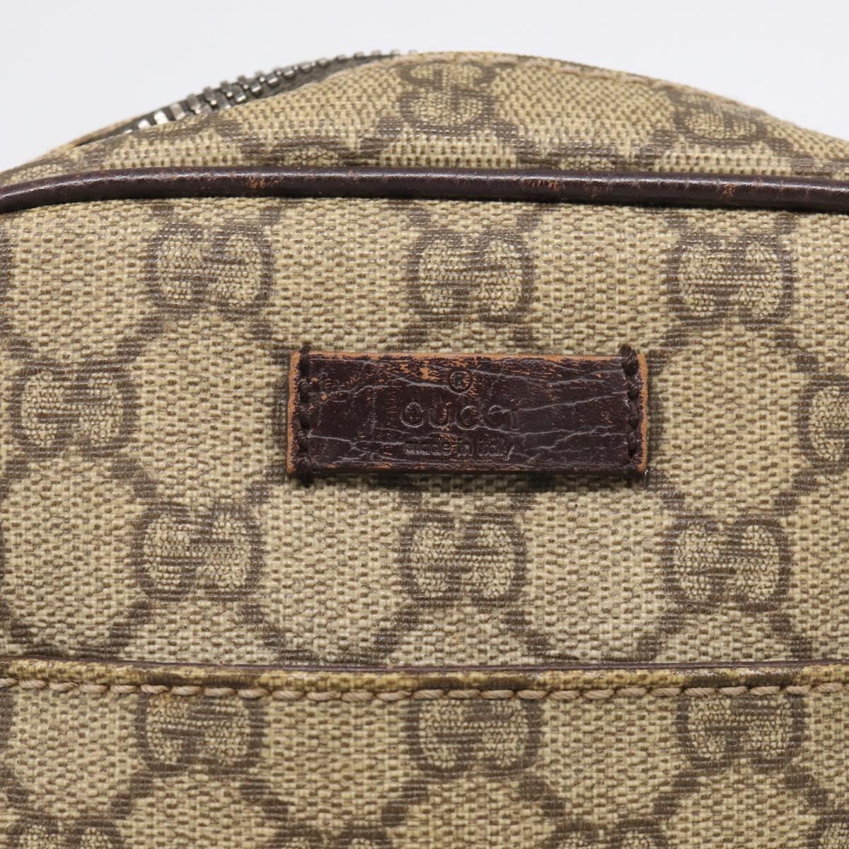 GUCCI GG Supreme Shoulder Bag PVC Beige Silver 122754 Auth BA16678