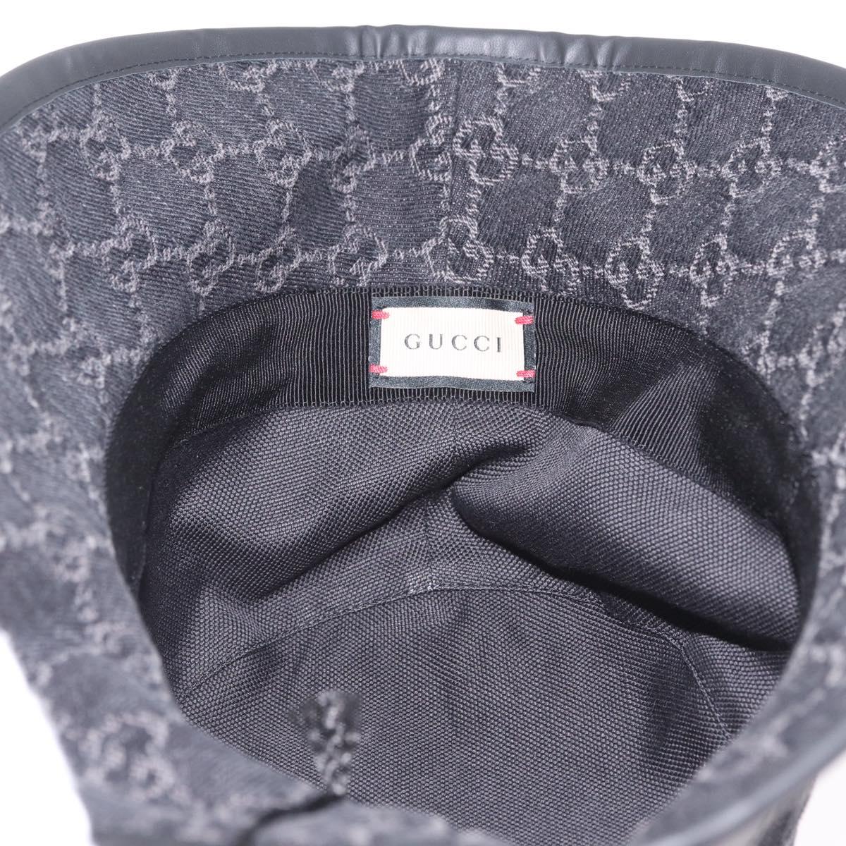 GUCCI GG Marmont Bucket Hat M Beige Gold 768647 Auth BA16737M