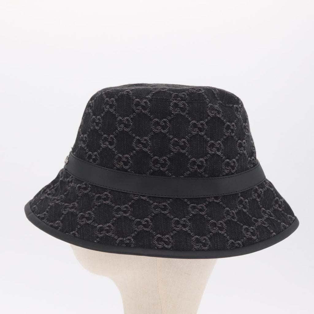 GUCCI GG Marmont Bucket Hat M Beige Gold 768647 Auth BA16737M