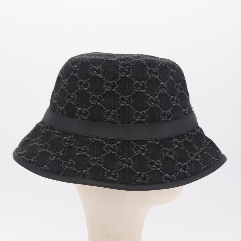 GUCCI GG Marmont Bucket Hat M Beige Gold 768647 Auth BA16737M