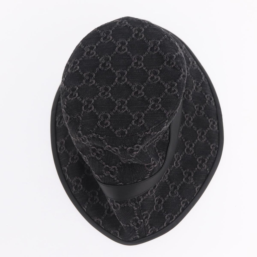 GUCCI GG Marmont Bucket Hat M Beige Gold 768647 Auth BA16737M