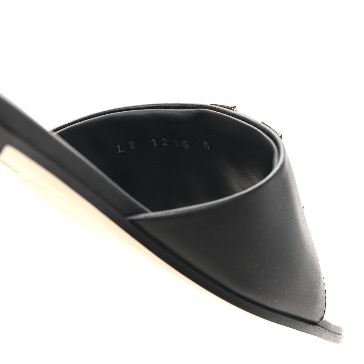 Calfskin LV Mare Flat Mule 37.5 Black