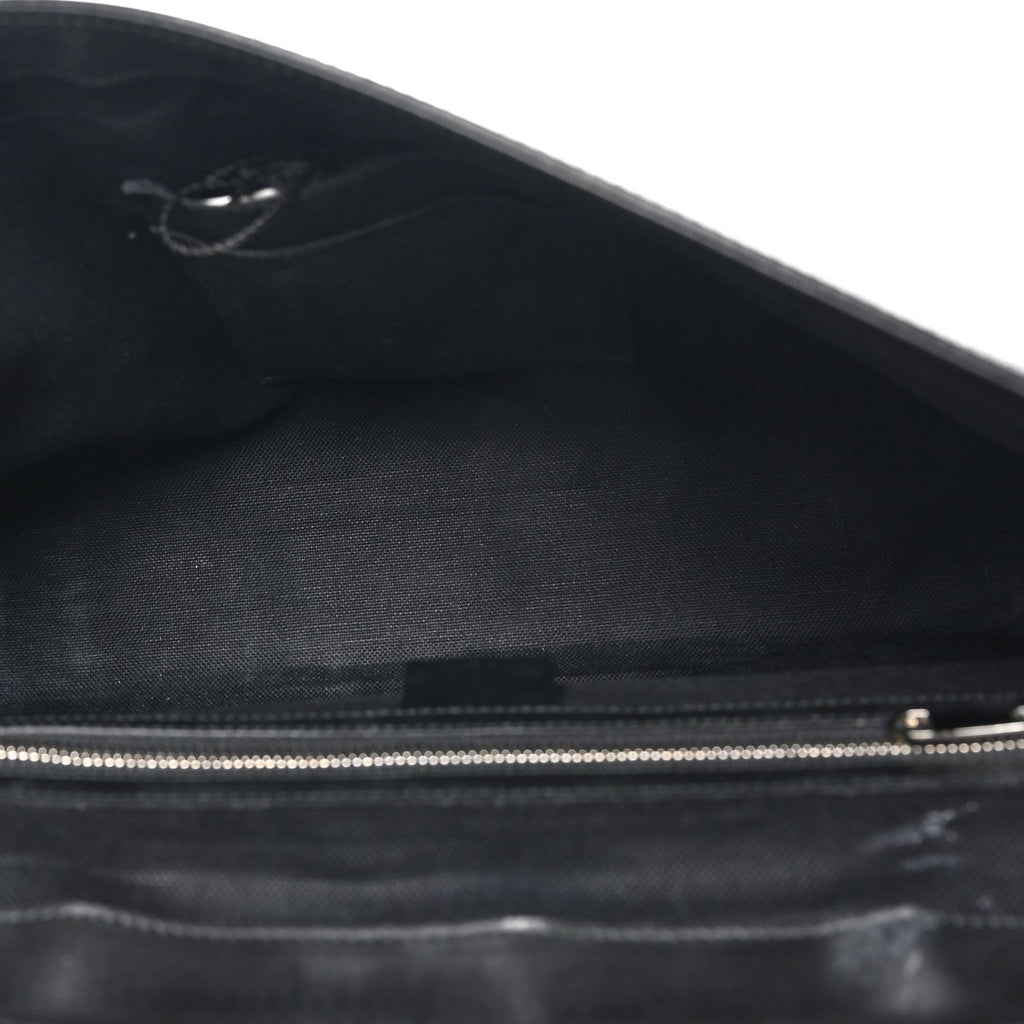 GG Supreme Monogram Web Flap Messenger Bag Black Grey