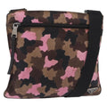 PRADA Shoulder Bag Canvas Camouflage Green Pink Auth bs37142
