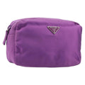PRADA Pouch Satin Purple Silver Auth bs37251