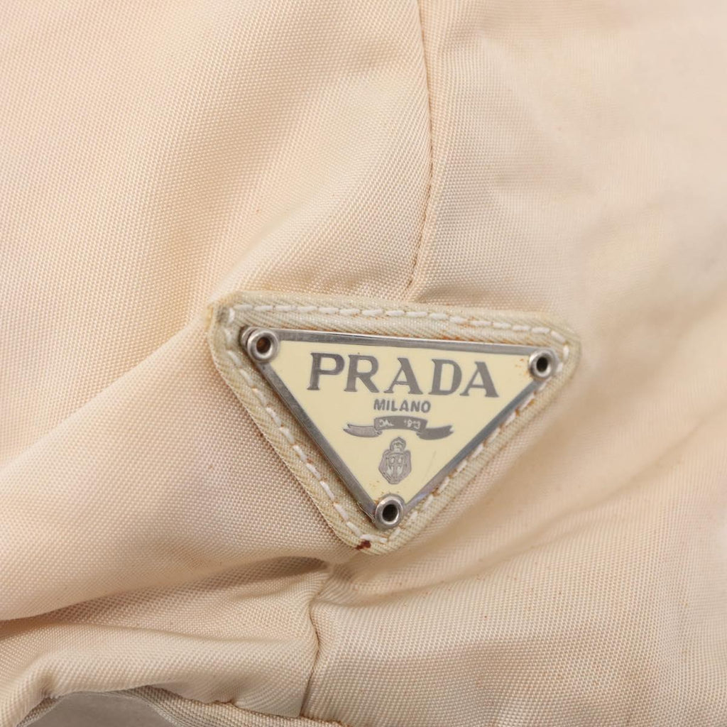 PRADA Hand Bag Nylon Leather 5 Set Black Beige Auth bs37447