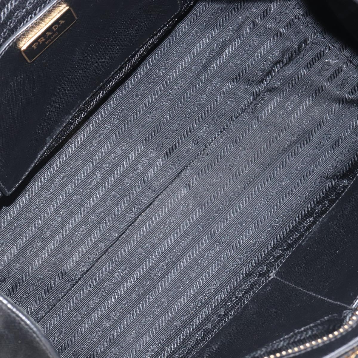 PRADA Hand Bag Safiano Leather White Gold Auth bs37455A