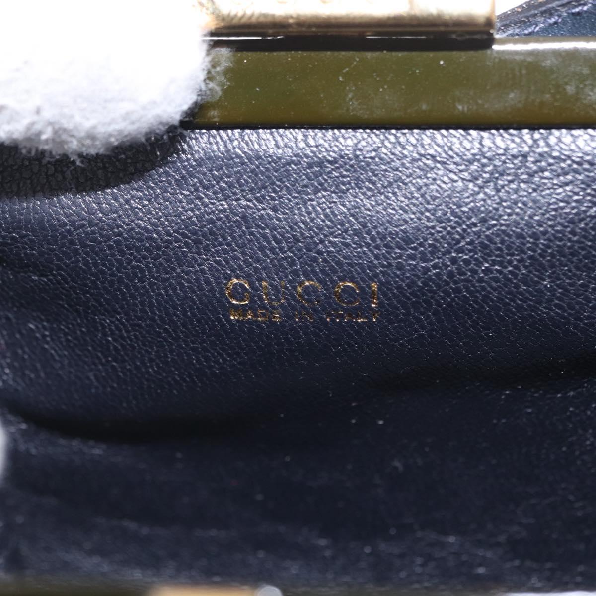 GUCCI Shoulder Bag Patent leather Green Gold Auth bs37548