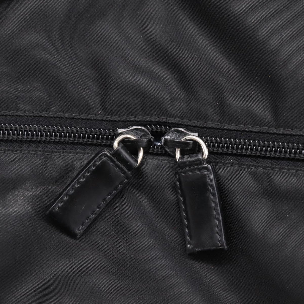 PRADA Tote Bag Nylon Black Silver Auth bs37600