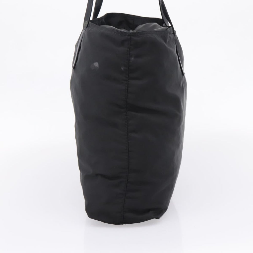 PRADA Tote Bag Nylon Black Silver Auth bs37600