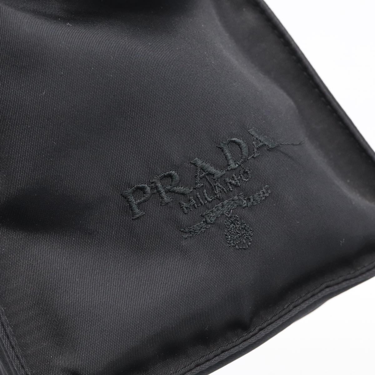 PRADA Hand Bag Nylon Black Silver Auth bs37868