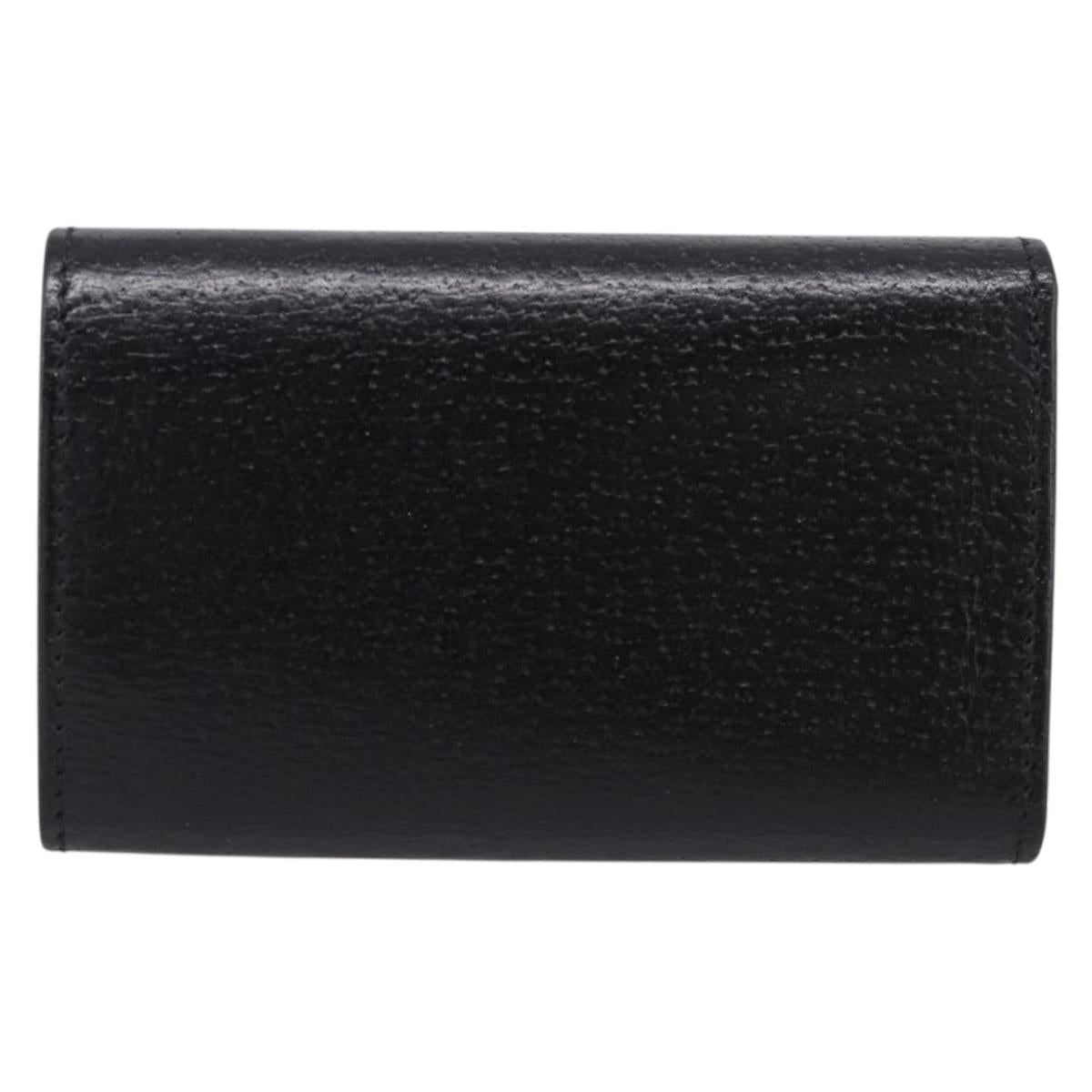 GUCCI Key Case Leather Black Silver 033 0959 Auth bs37882