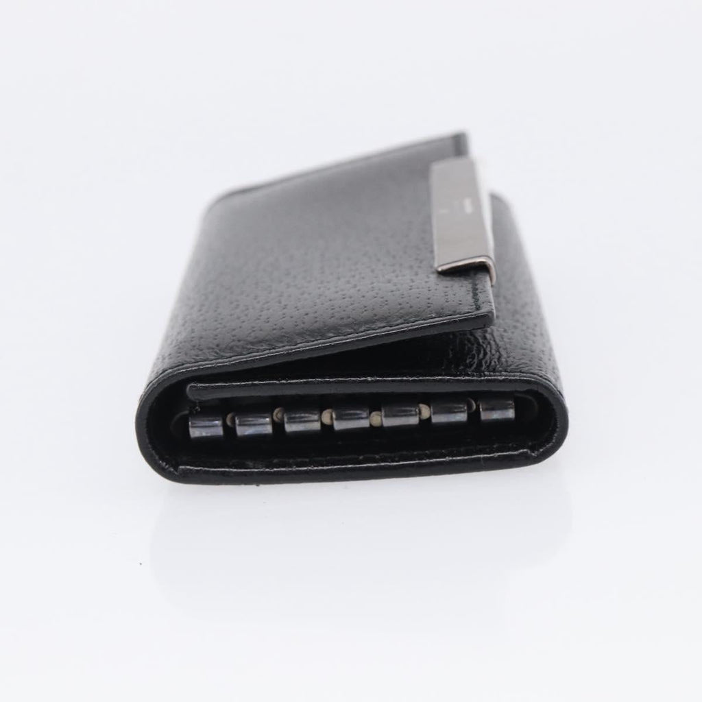 GUCCI Key Case Leather Black Silver 033 0959 Auth bs37882