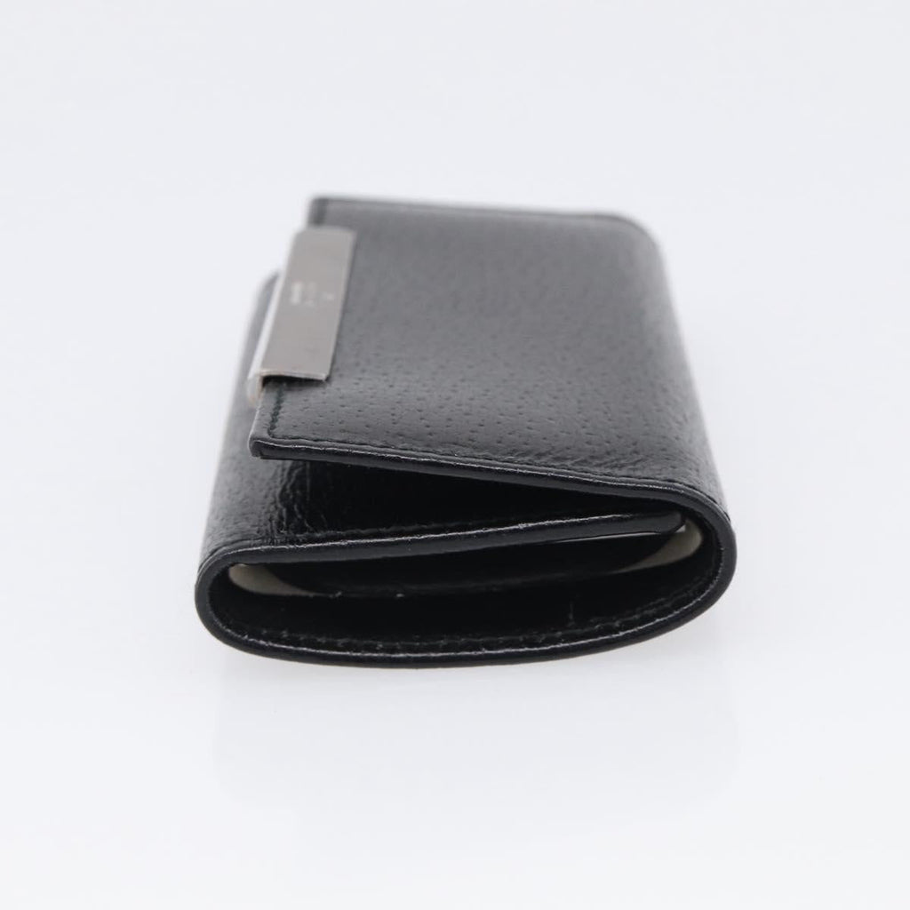 GUCCI Key Case Leather Black Silver 033 0959 Auth bs37882