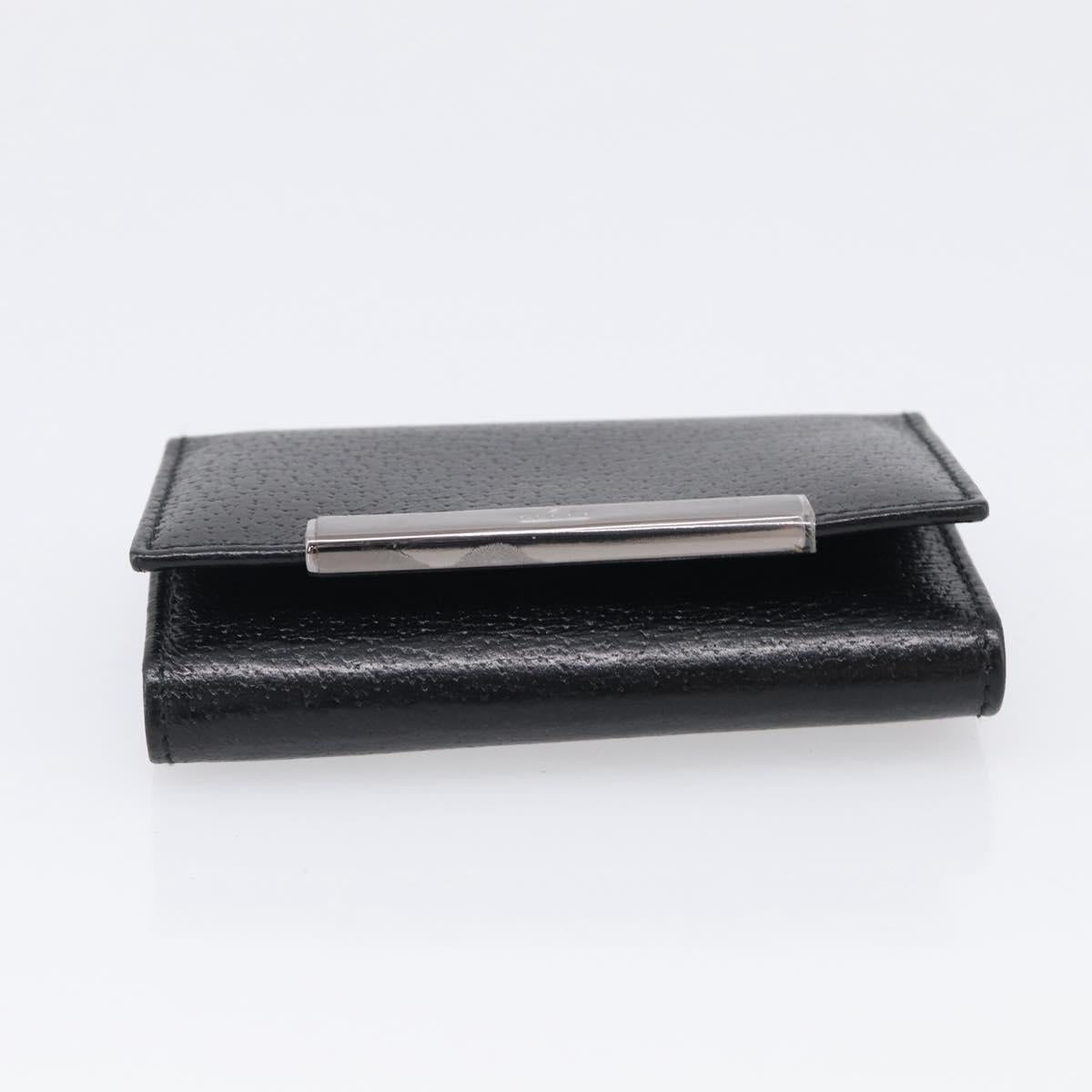 GUCCI Key Case Leather Black Silver 033 0959 Auth bs37882