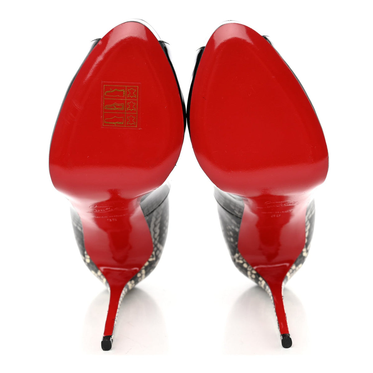 Patent Degrade Snakeskin Printed New Very Prive 120 Peep Toe Pumps 35