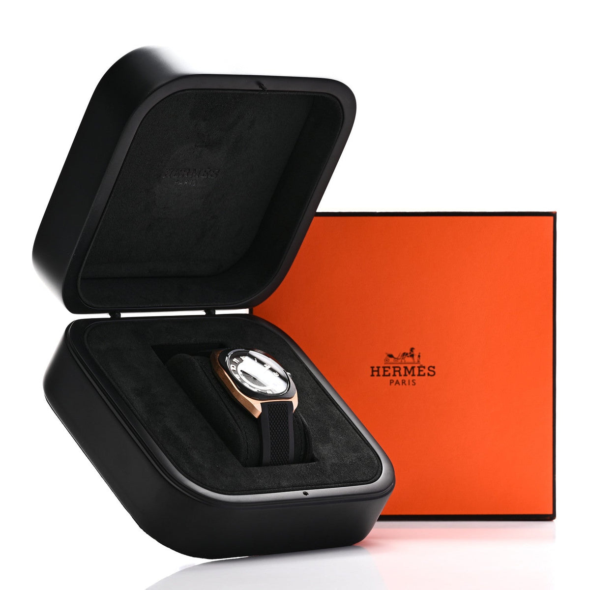DLC Coated Titanium 18K Rose Gold Rubber 39mm H08 Automatic Watch Black
