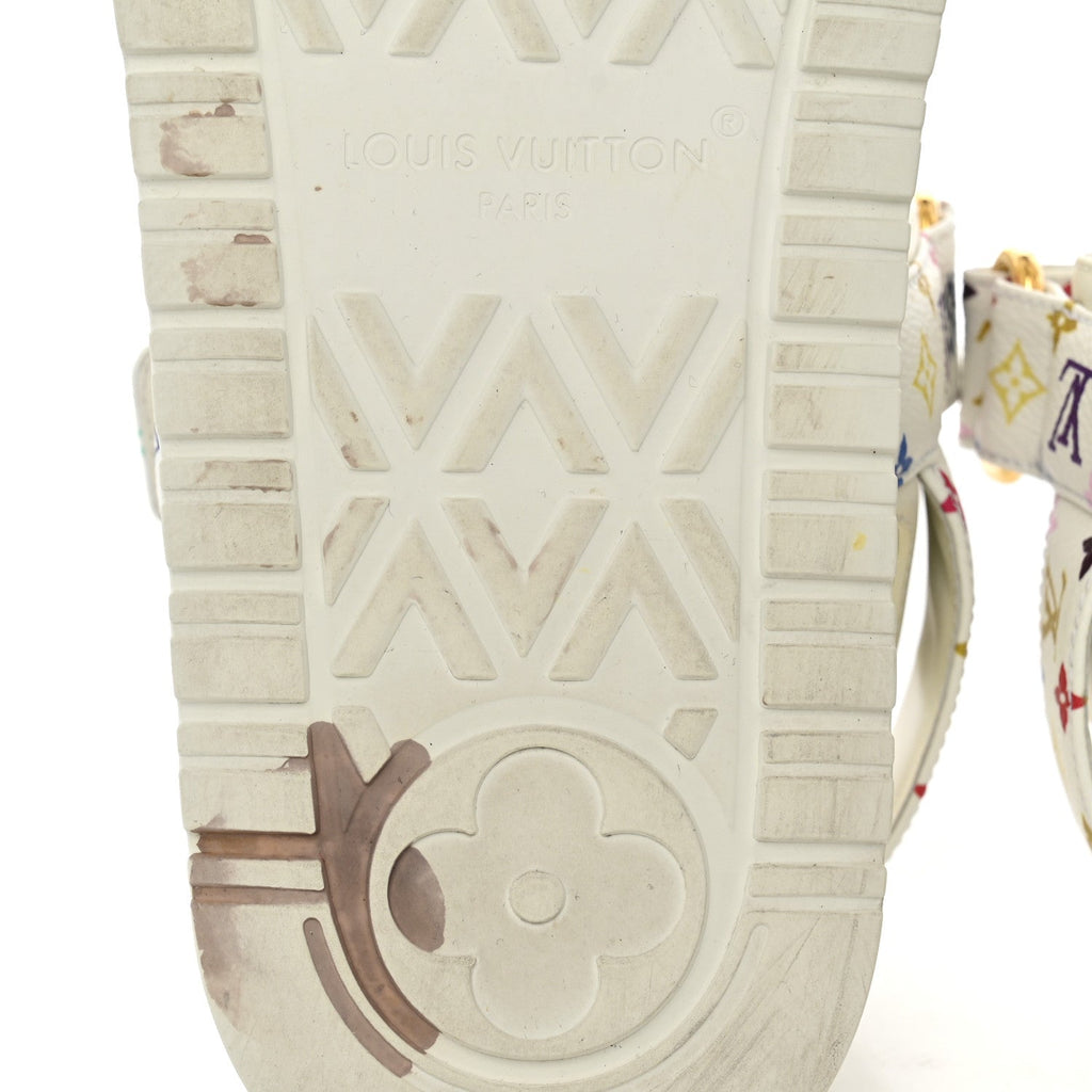LV X TM Monogram Multicolor Sunset Flat Sandals 39 White