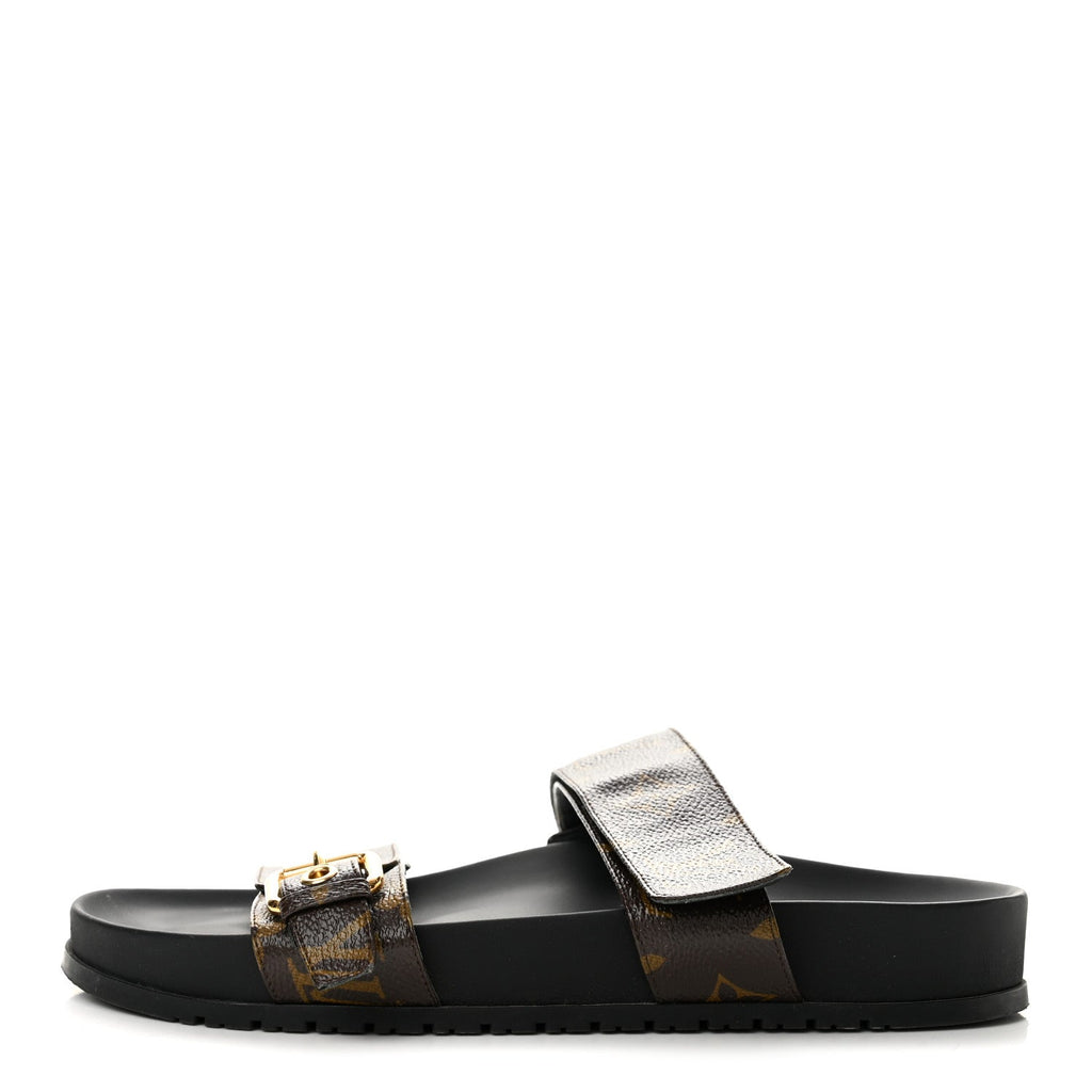 Monogram Bom Dia Mule Sandals 37.5 Black