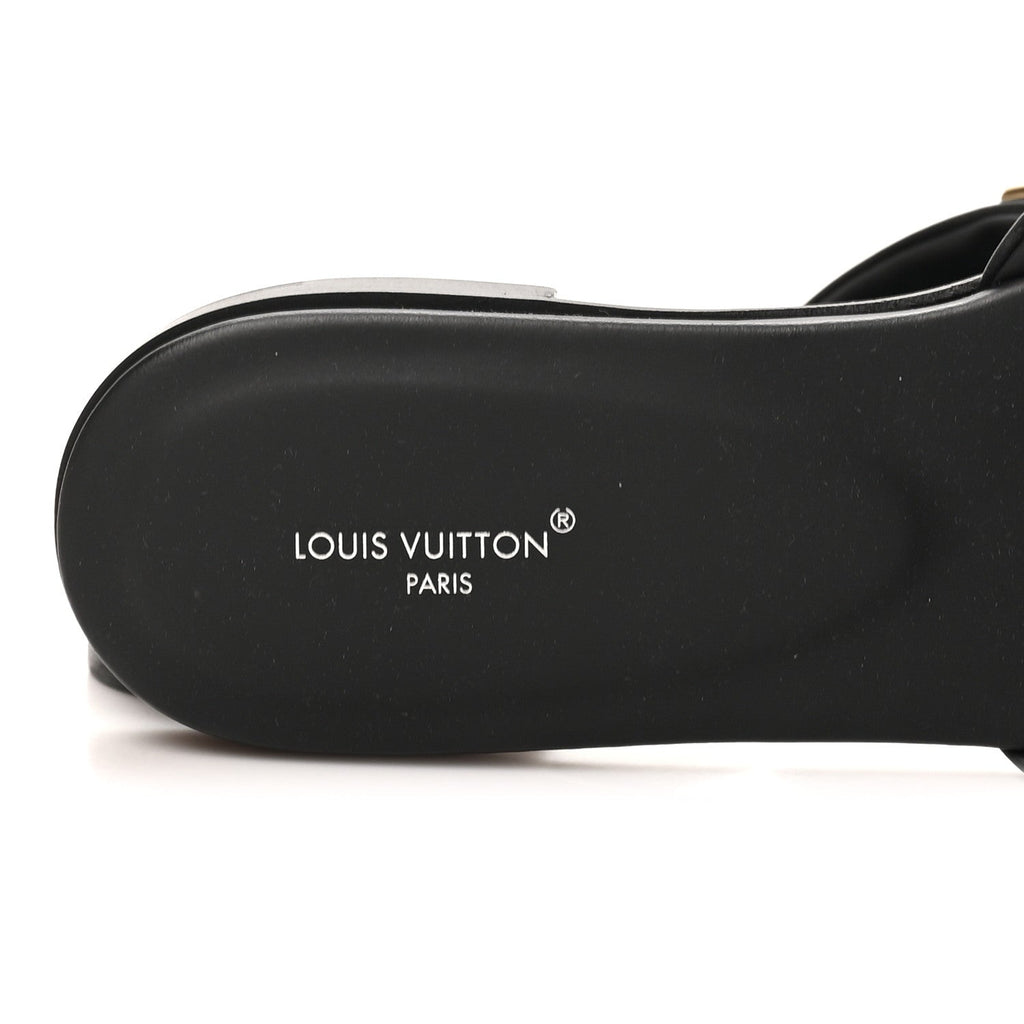 Calfskin LV Mare Flat Mule 37.5 Black