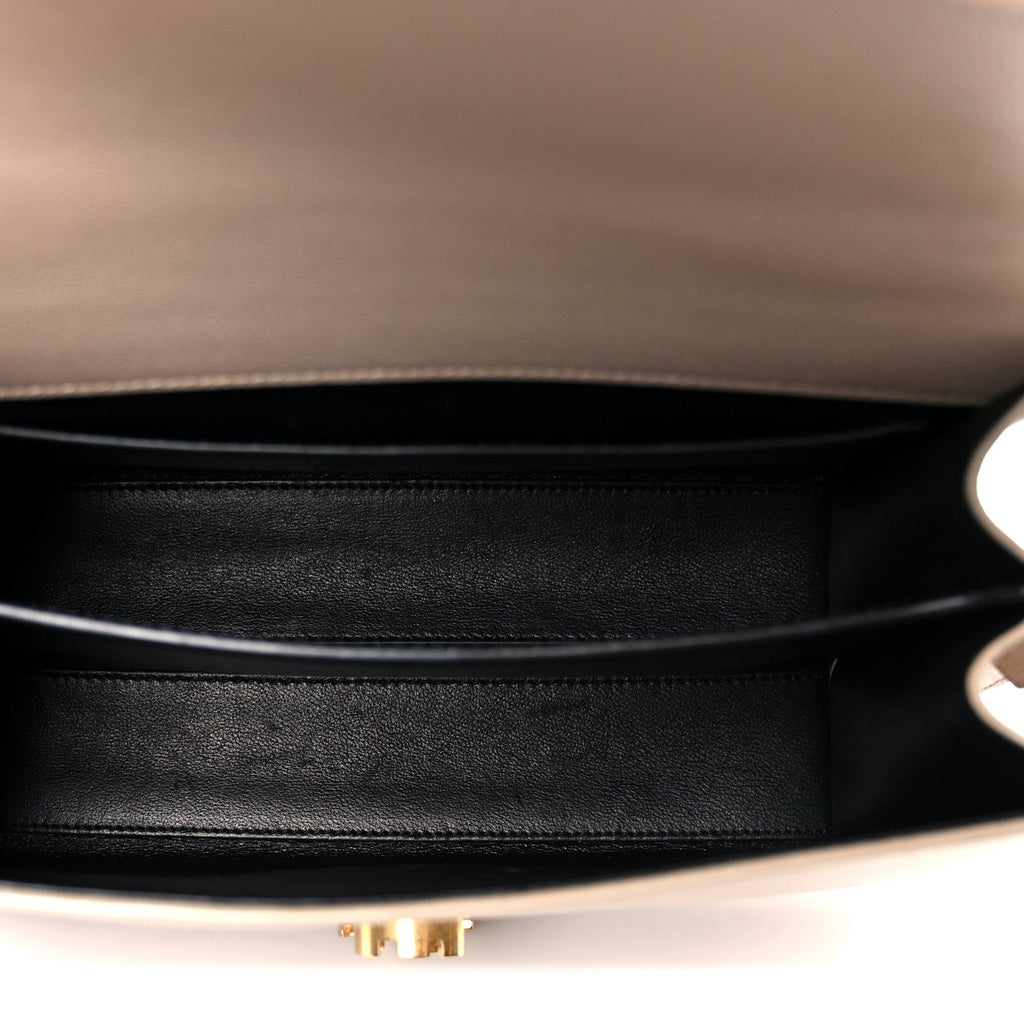 Grain de Poudre Medium Classic Monogram Cassandra Top Handle Dark Beige