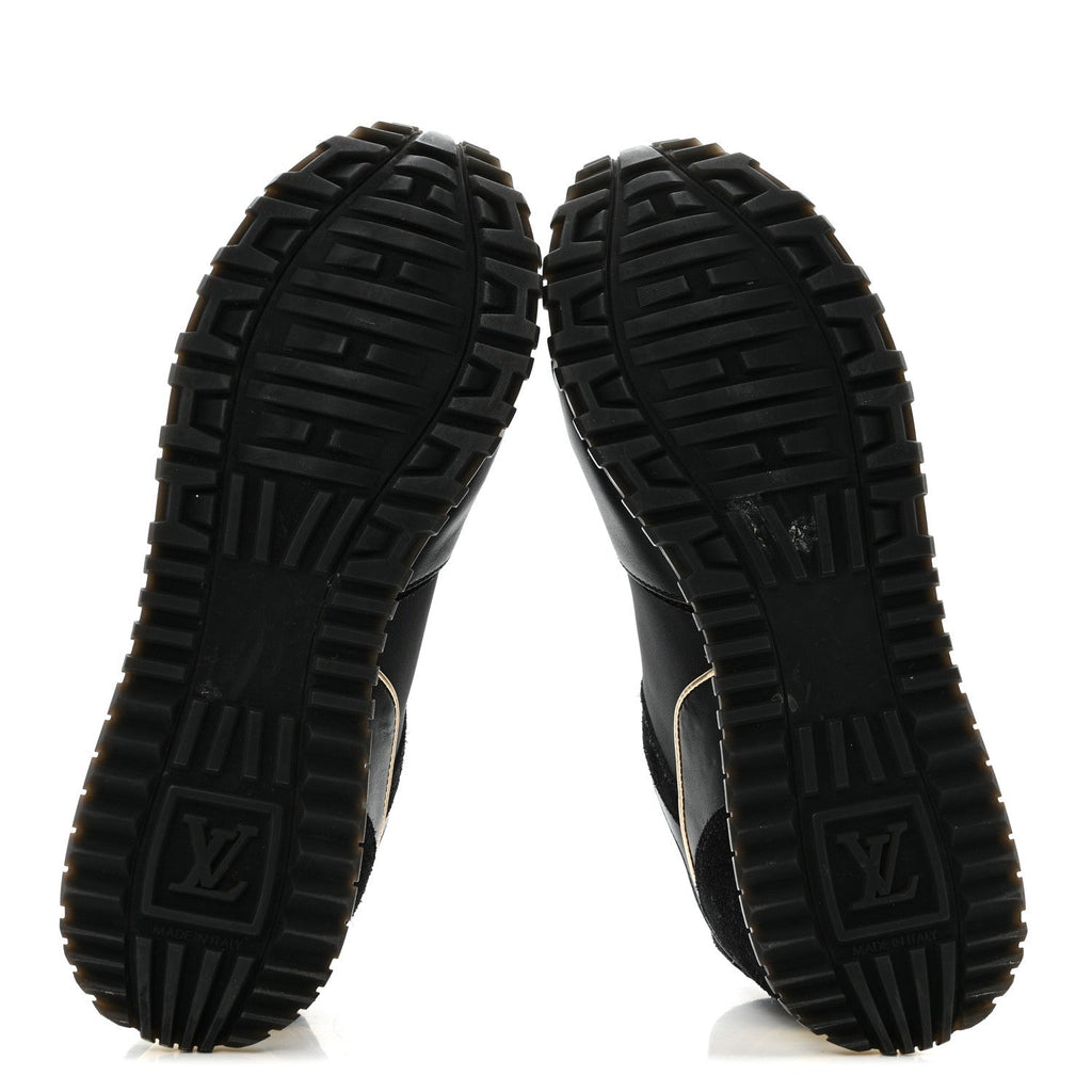 Suede Calfskin Recycled Monogram Nylon Run Away Sneakers 39 Black