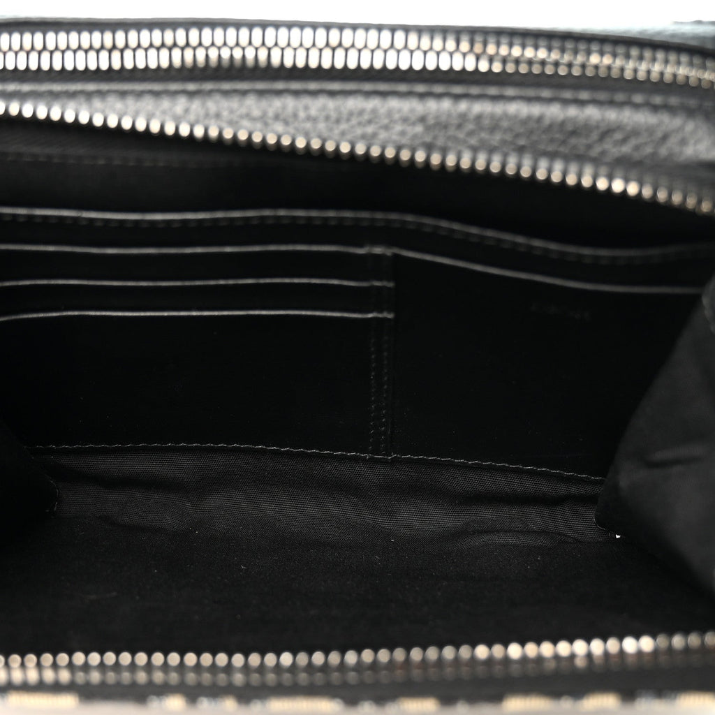 Oblique Zipped With Strap Pouch Blue Beige