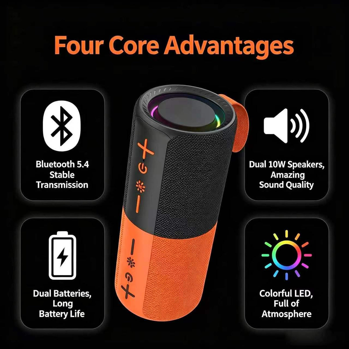 New 2-in-1 wireless Bluetooth speaker magnetic outdoor sound system with heavy bass and long battery life