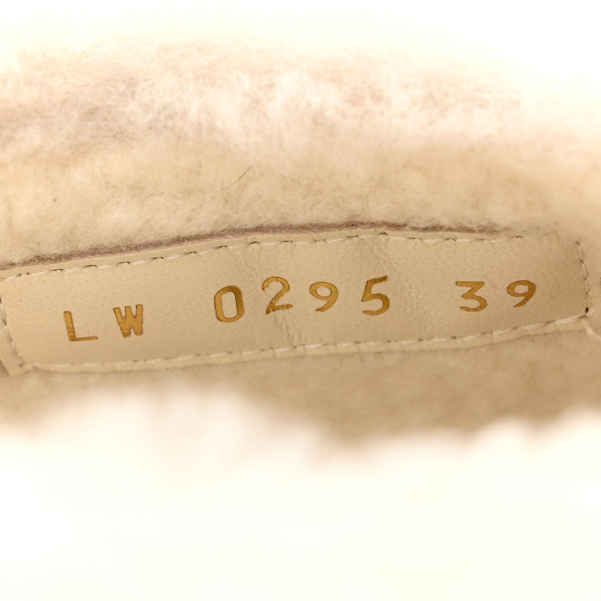 Suede Calfskin Shearling Monogram Debossed Cortina Closed Mule 39 Light Beige