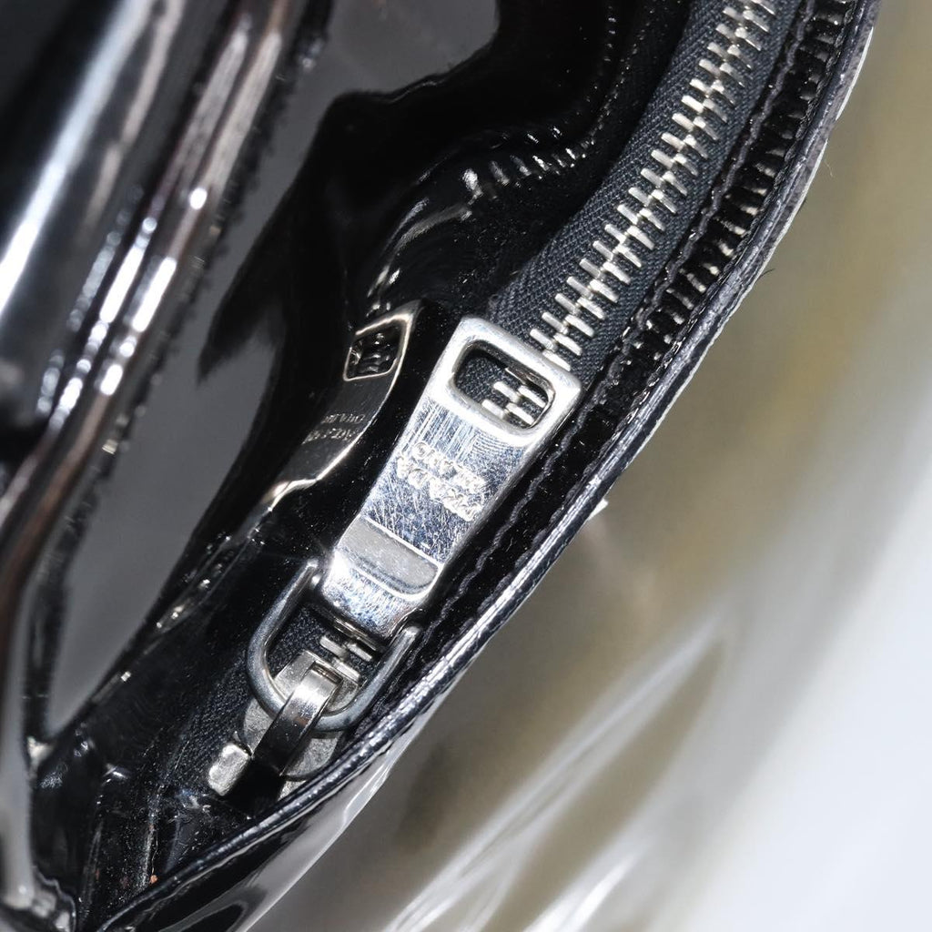 PRADA Shoulder Bag Patent leather Green Silver Auth ep15935A