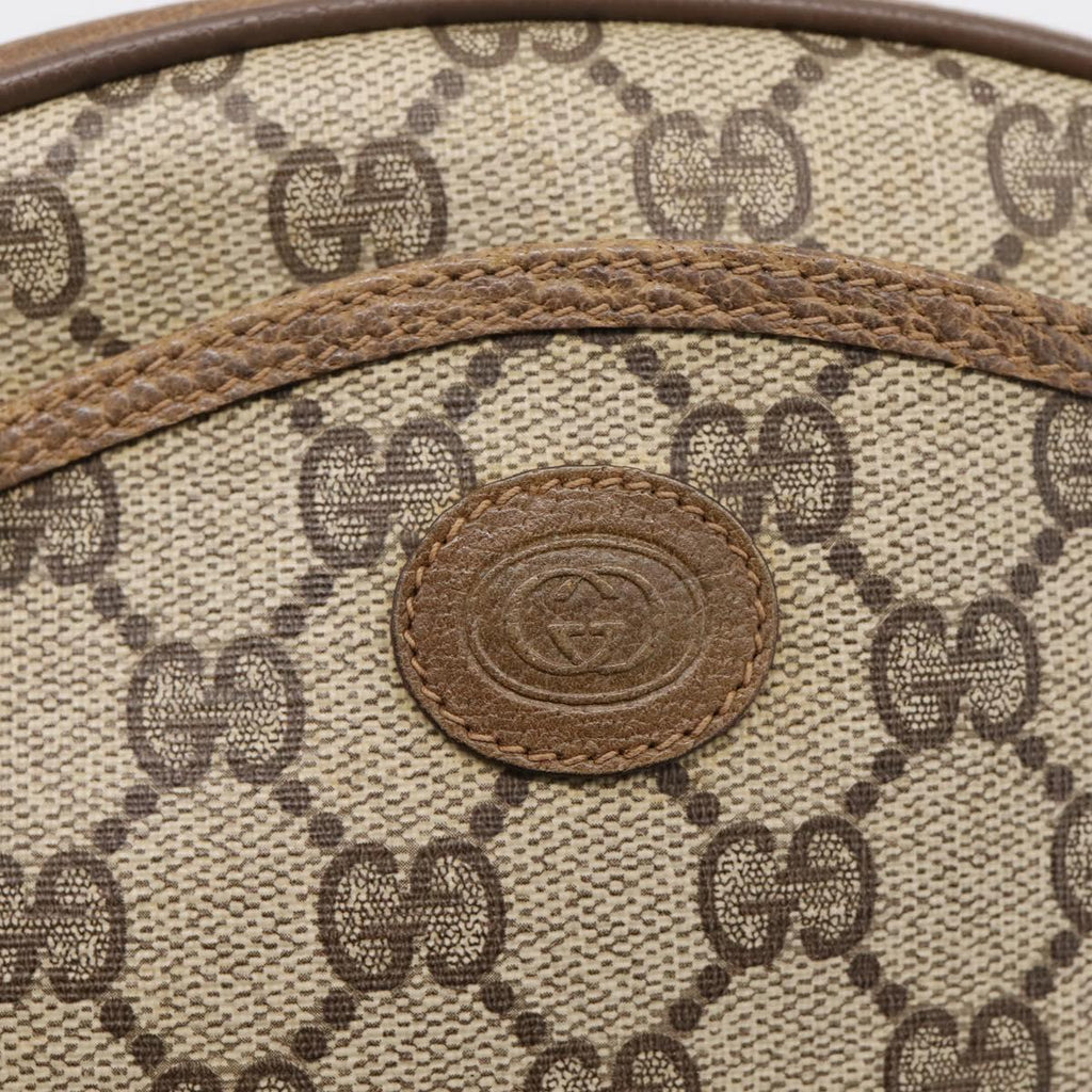 GUCCI GG Supreme Shoulder Bag PVC Beige Gold 116 02 606 Auth ep16088