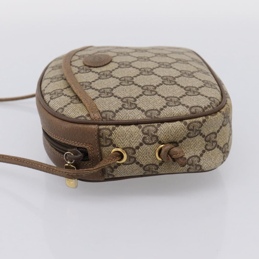 GUCCI GG Supreme Shoulder Bag PVC Beige Gold 116 02 606 Auth ep16088