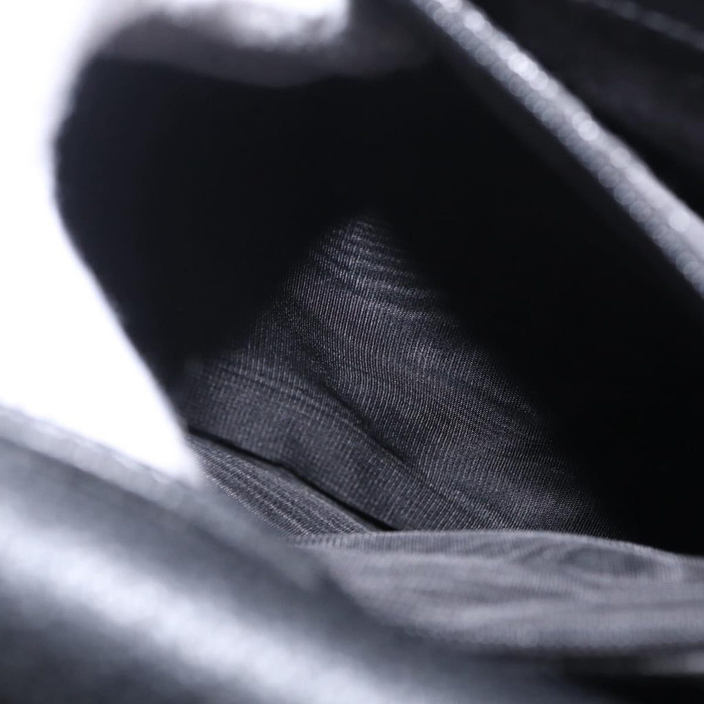 GUCCI Bamboo Hand Bag Leather Suede Black Gold 002 1186 0260 Auth ep16298