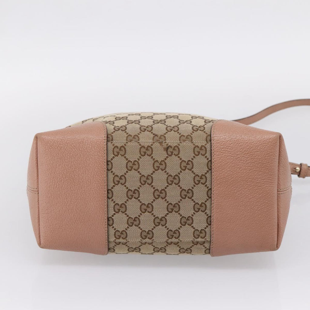 GUCCI GG Canvas Hand Bag 2way Beige Gold 353120 Auth ep16353