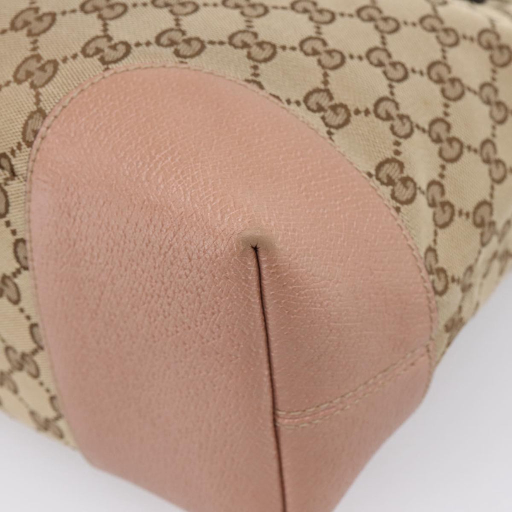 GUCCI GG Canvas Hand Bag 2way Beige Gold 353120 Auth ep16353