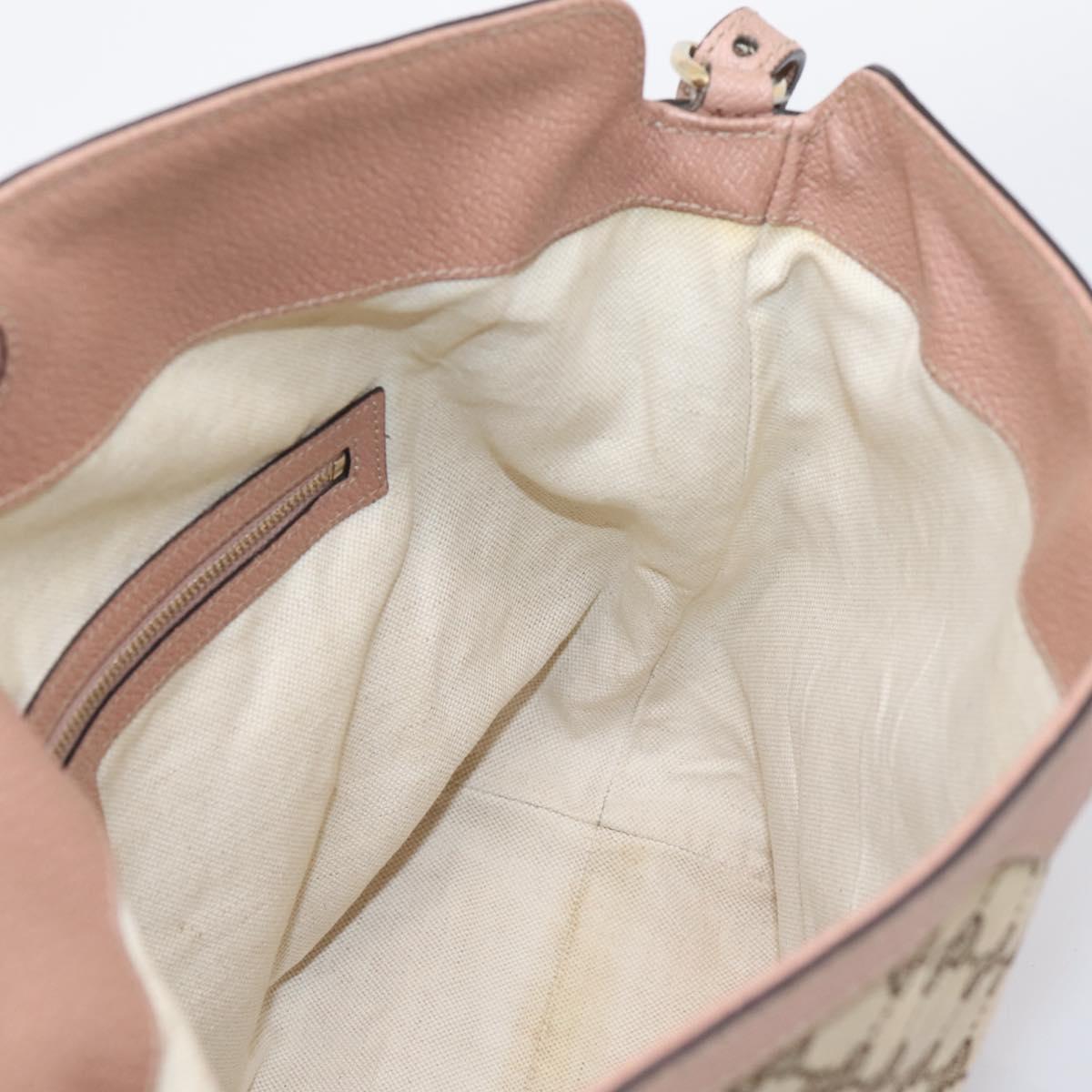 GUCCI GG Canvas Hand Bag 2way Beige Gold 353120 Auth ep16353