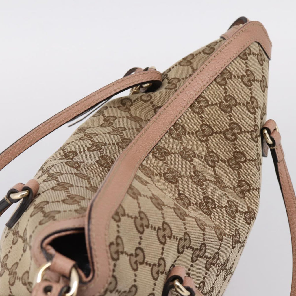 GUCCI GG Canvas Hand Bag 2way Beige Gold 353120 Auth ep16353