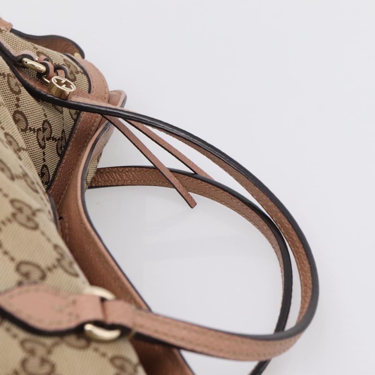 GUCCI GG Canvas Hand Bag 2way Beige Gold 353120 Auth ep16353