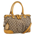 GUCCI GG Canvas Hand Bag 2way Beige Gold 247902 Auth ep16354